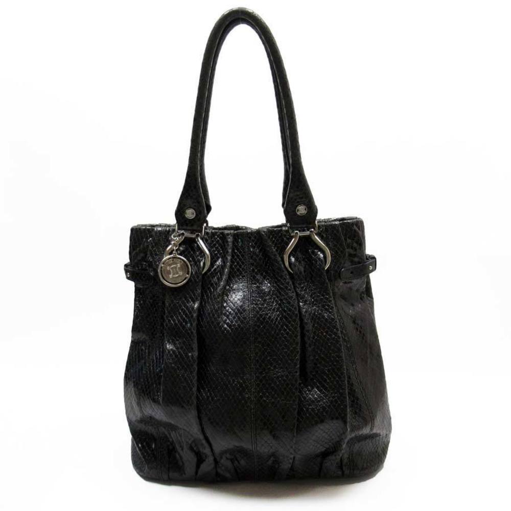 Celine Shoulder Leather Bag Black Python - image 2